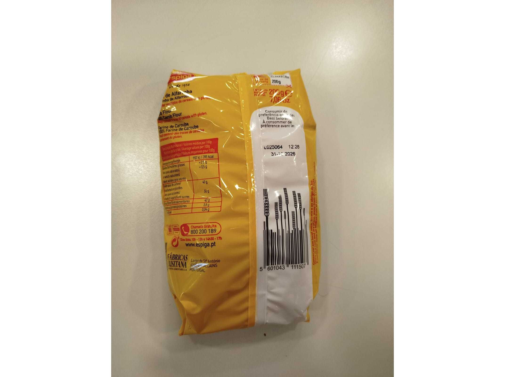 FARINHA DE ALFARROBA ESPIGA PACOTE / AMARELO 200G image number 1