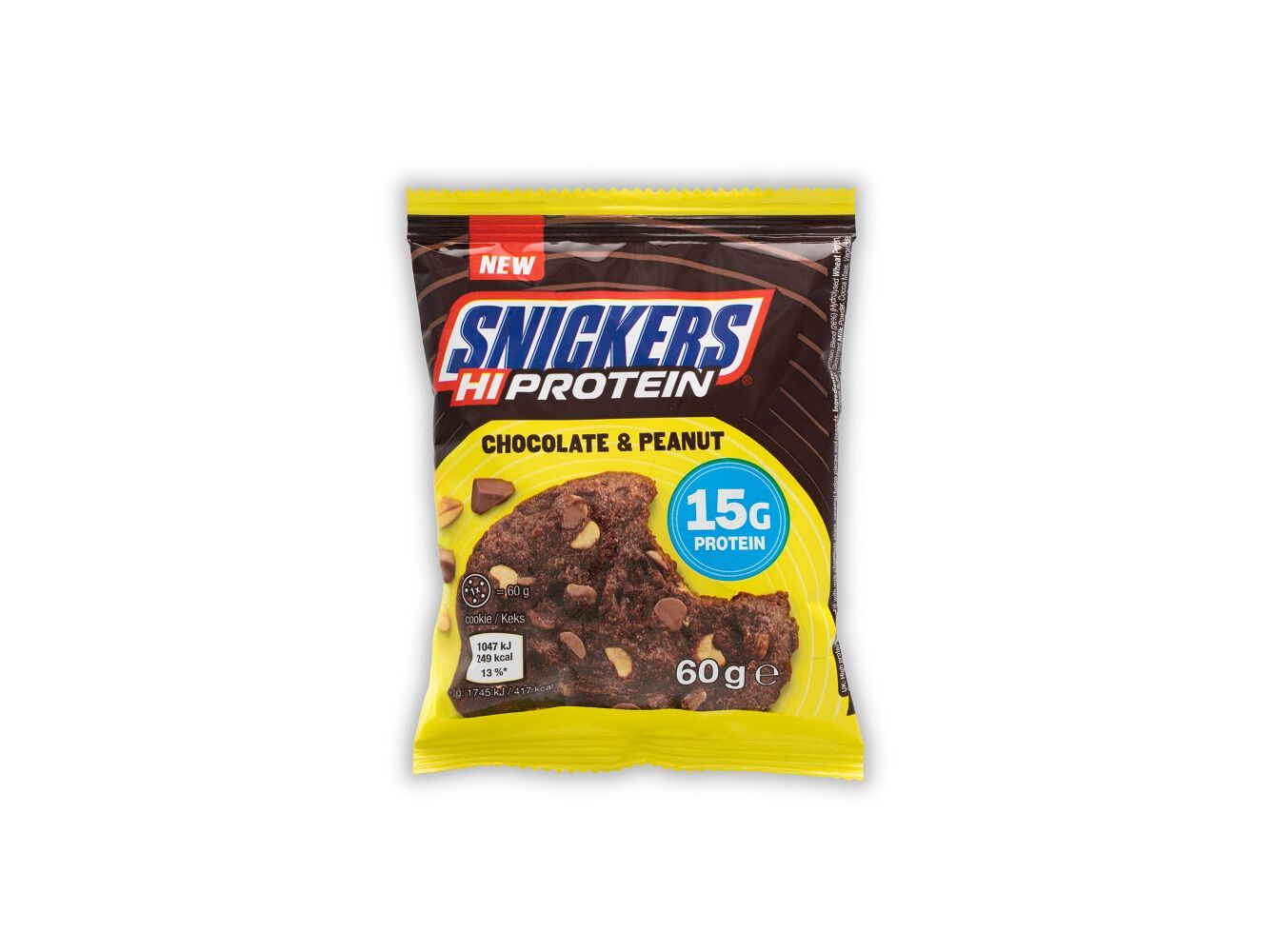 BOLACHA PROTEICA SNICKERS CHOCO CARAMELO AMENDOIM 60G image number 0