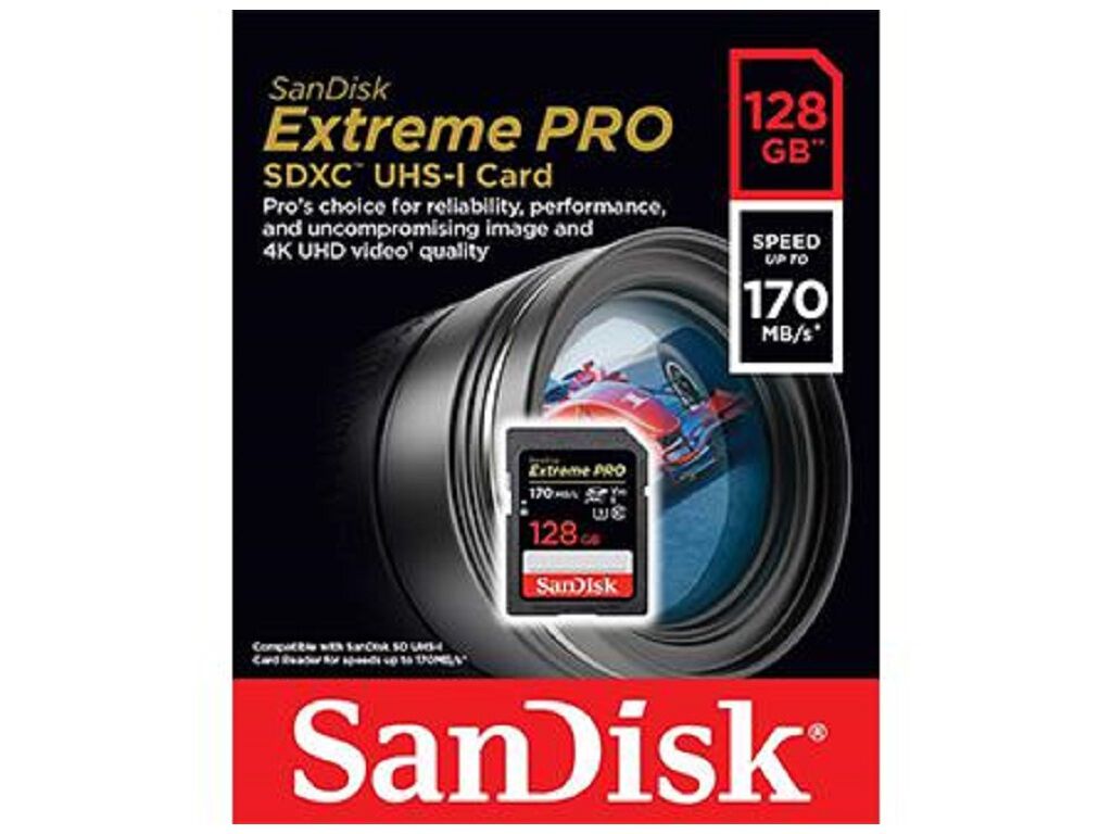 CART&Atilde;O PRO SDXC SANDISK 128GB 170MB SEG V30 UHS-I image number 1