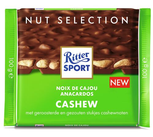 CHOCOLATE LEITE RITTER SPORT LEITE E CAJU 100 G image number 0