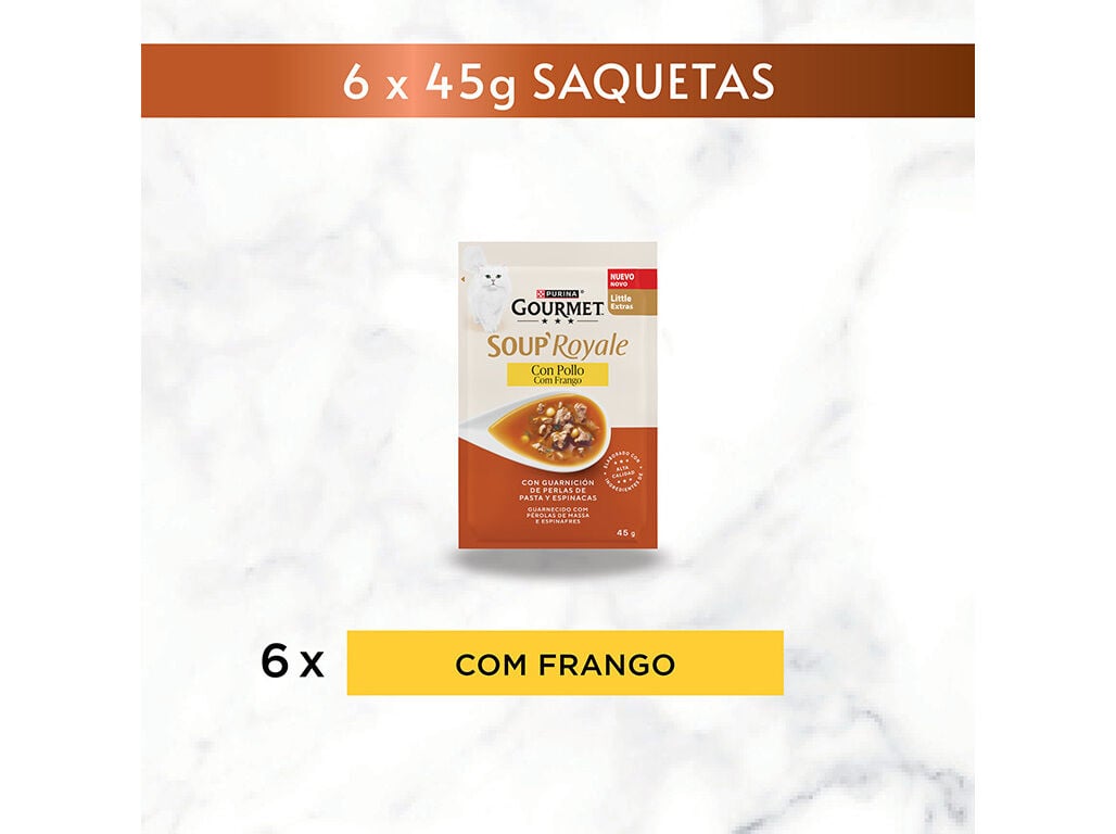 COMIDA H&Uacute;MIDA GATO GOURMET SOUP ROYAL FRANGO 45G image number 2