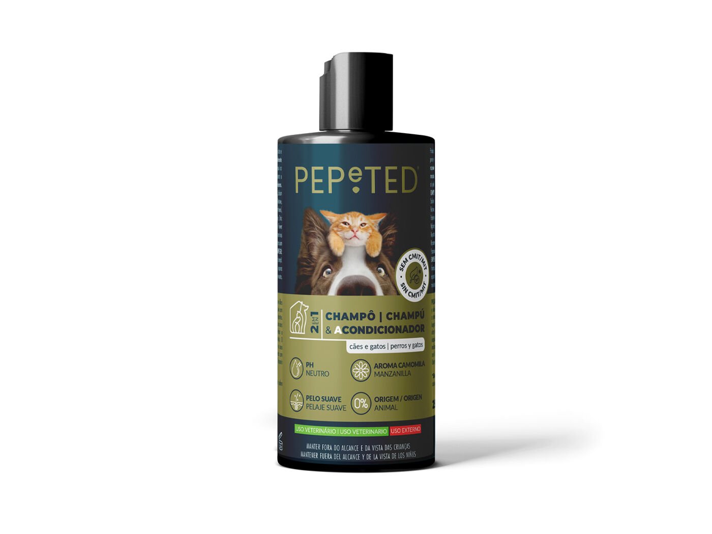 CHAMP&Ocirc; PARA ANIMAIS PEPE TED 2EM1 250ML