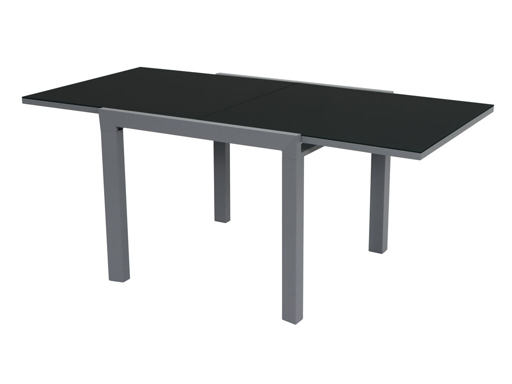 MESA EXTENS&Iacute;VEL GARDENSTAR ALUMINIO/VIDRO PRETO 90/180X90XH75CM image number 1