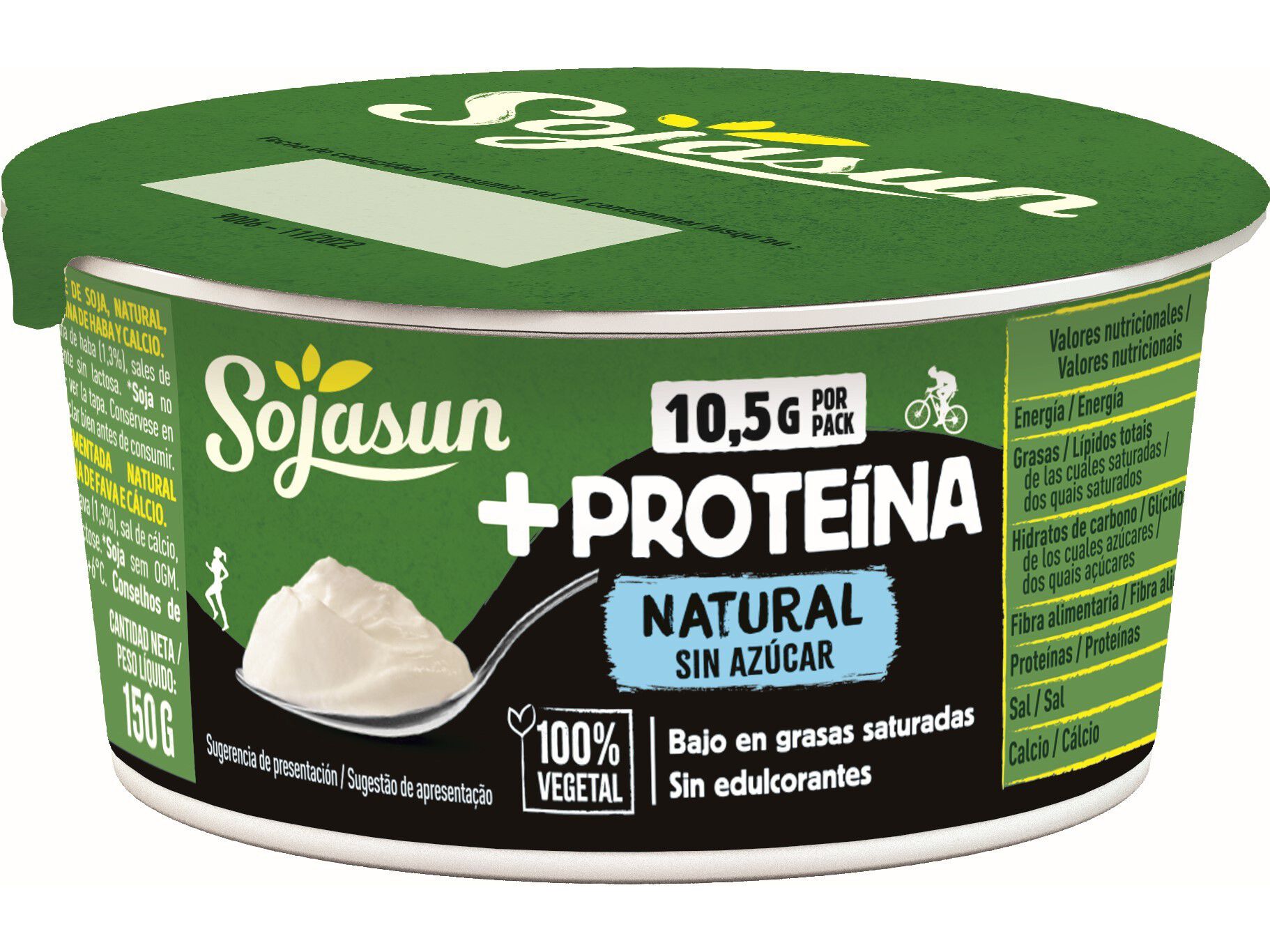 SOJAGURTE SOJASUN + PROTE&Iacute;NA NATURAL 150G