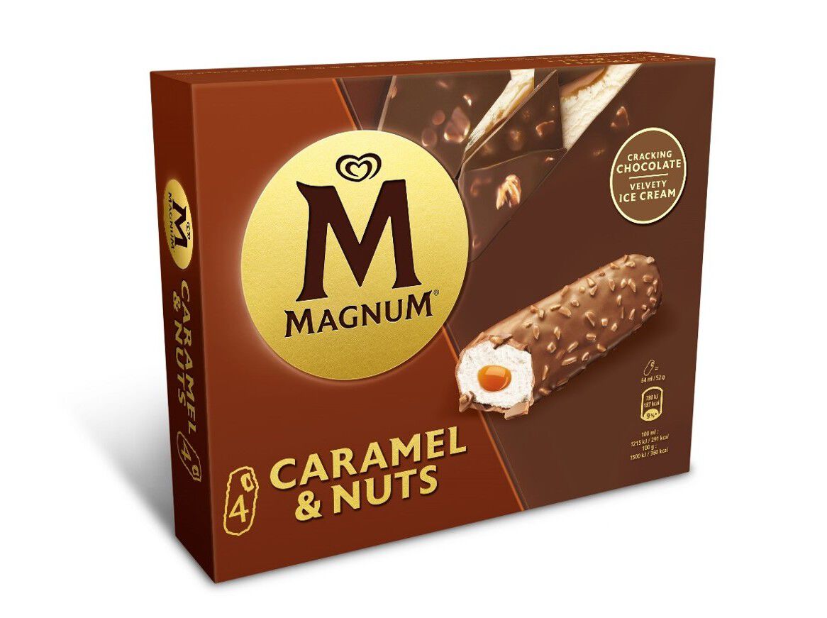 GELADO MAGNUM CARAMEL NUTS 4X64ML image number 0