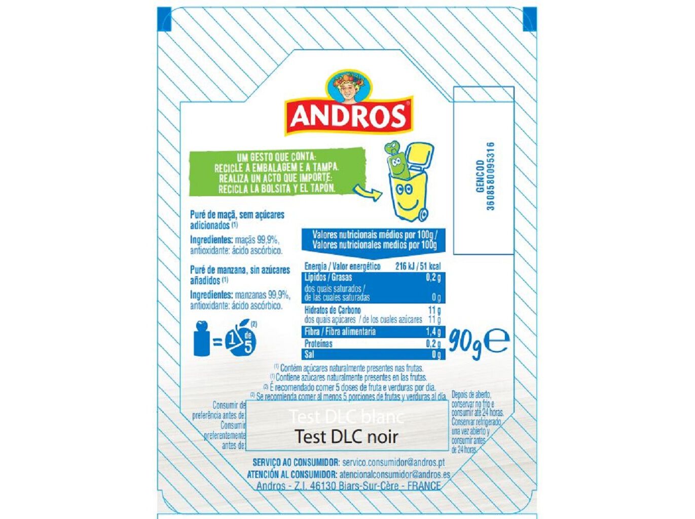 SAQUETA FRUTA ANDROS MA&Ccedil;&Atilde; 90 G image number 1