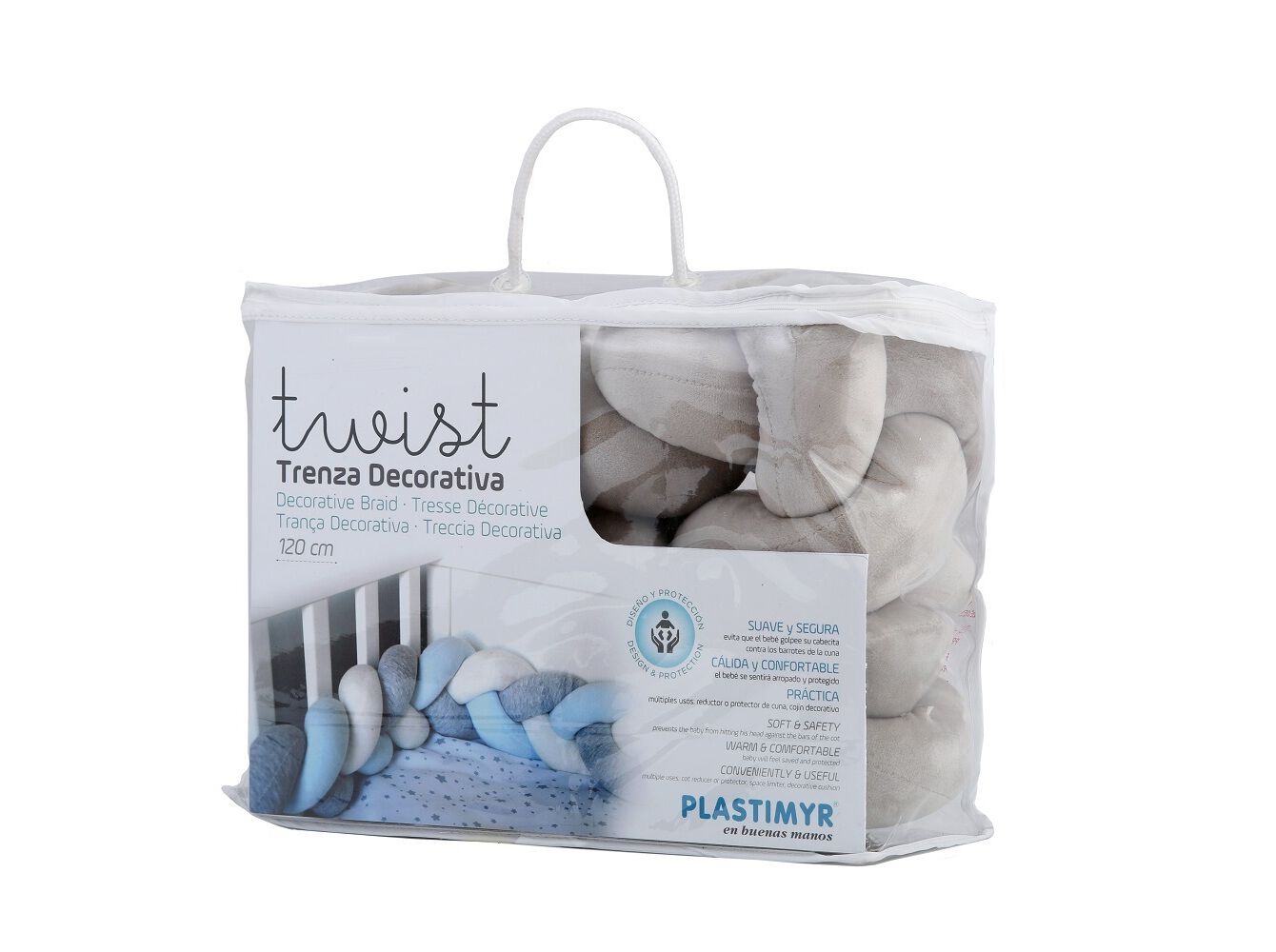 TRAN&Ccedil;A DECORATIVA PLASTIMYR CINZENTO 120CM image number 2