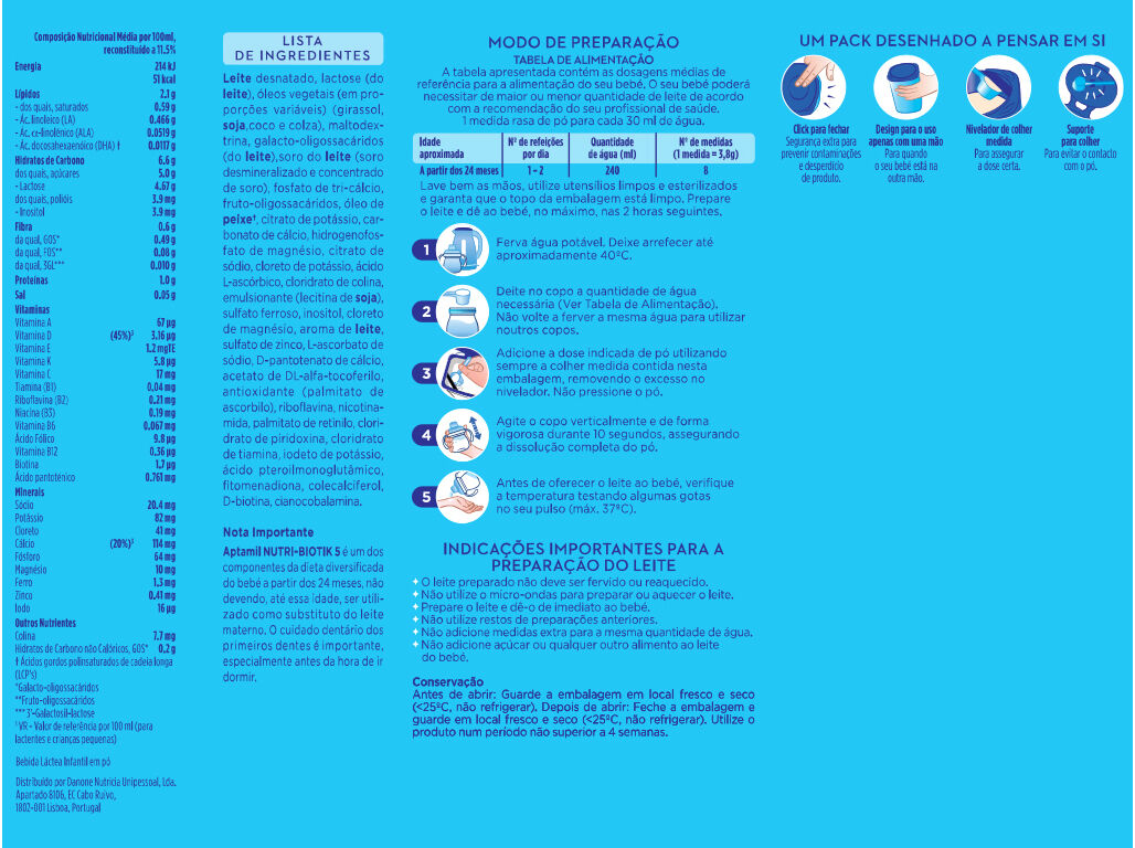LEITE APTAMIL 5 CRESCIMENTO 750G image number 1