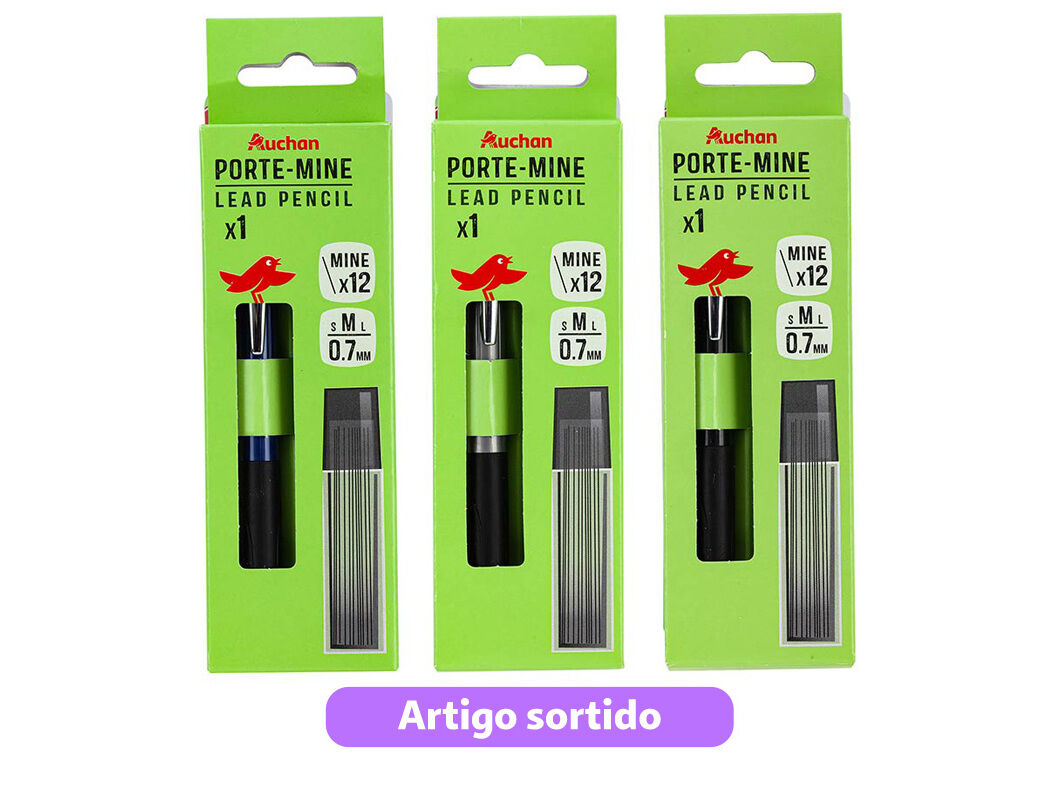 LAPISEIRA AUCHAN COM 12 MINAS 0.7MM CORES SORTIDAS