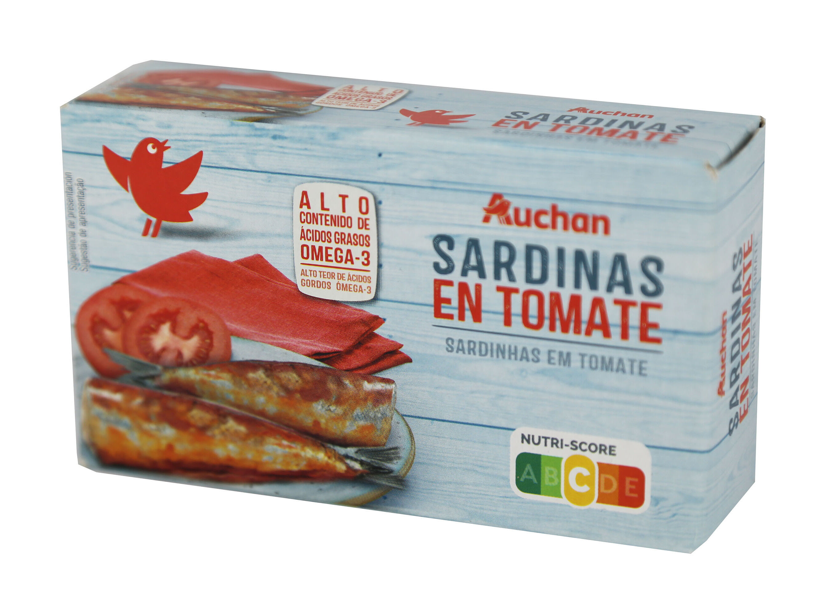 SARDINHA AUCHAN EM TOMATE 120 (84)G