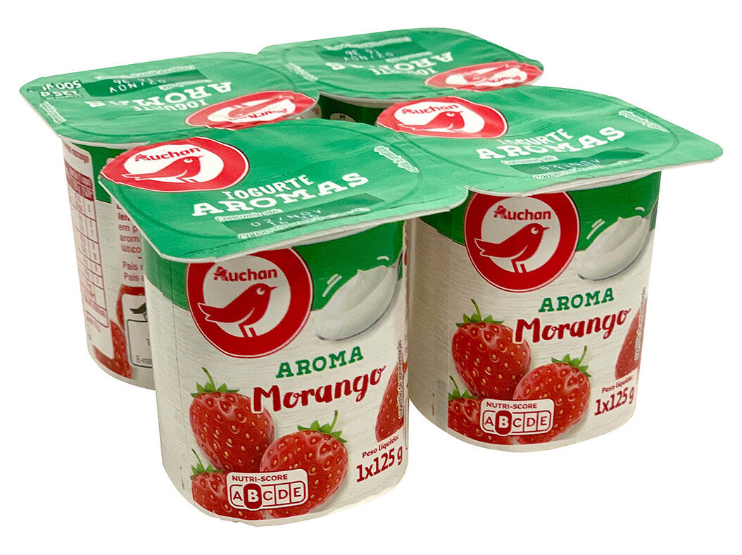 IOGURTE AUCHAN AROMA MORANGO 4X125G image number 0