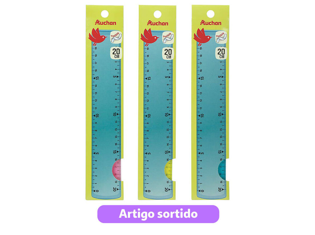 R&Eacute;GUA FLEX&Iacute;VEL AUCHAN 20CM CORES SORTIDAS image number 1