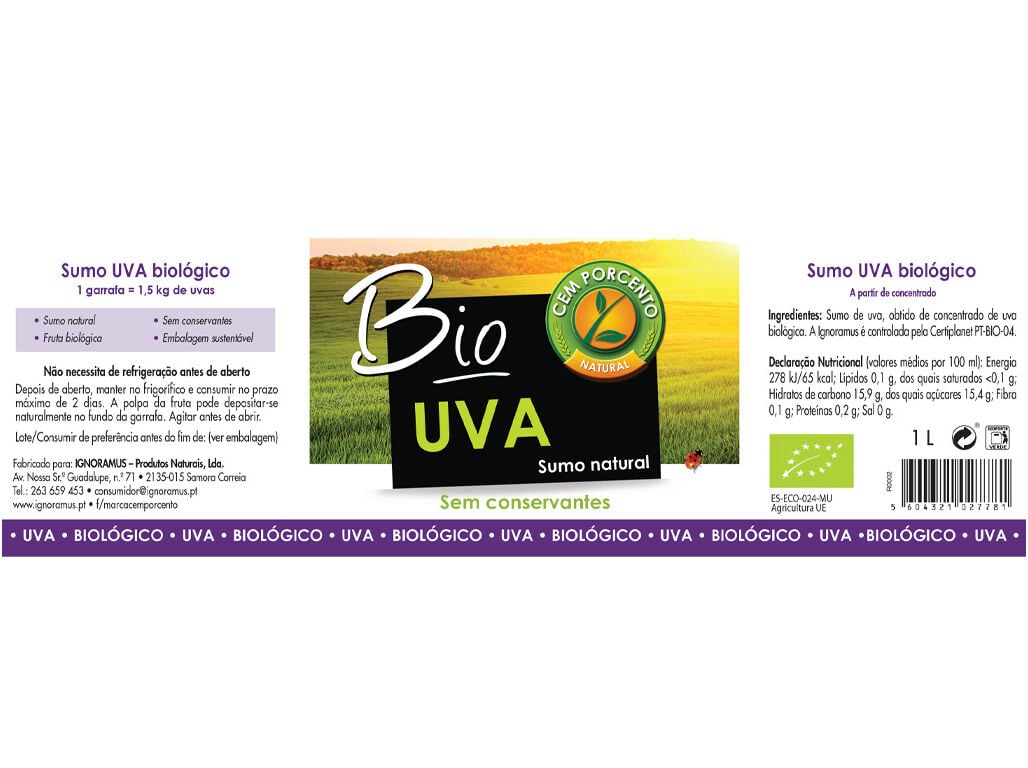 SUMO DE UVA PRETA NATURAL BIOL&Oacute;GICO 1L image number 1