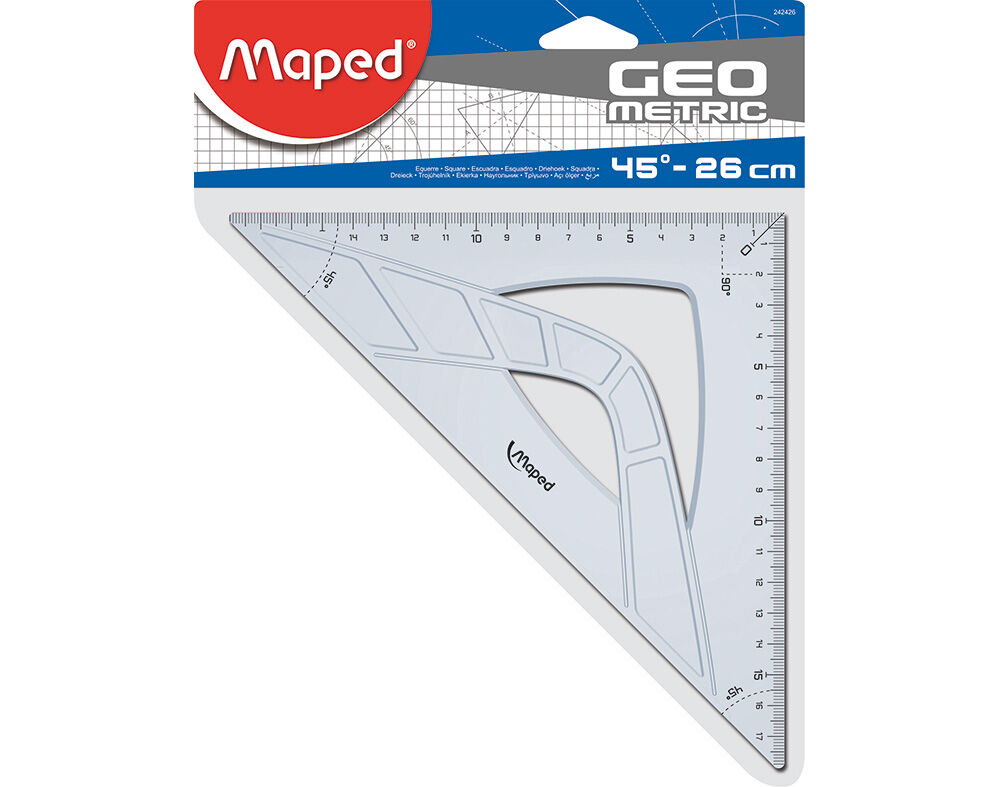 ESQUADRO GEOMETRIC MAPED 45&ordm; / 26CM image number 0