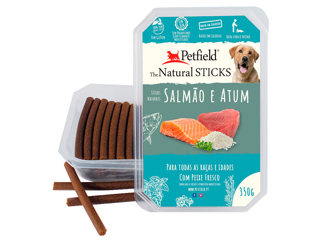 SNACK NATURAL C&Atilde;O PETFIELD SALM&Atilde;O E ATUM 350G image number 1