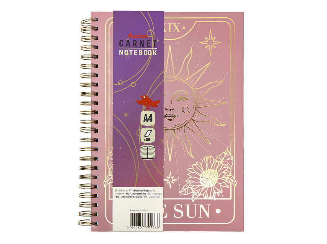 CADERNO ESPIRAL A4 AUCHAN 80F LINHAS