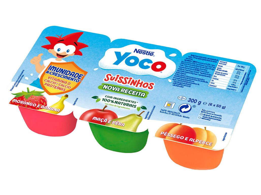 IOGURTE INFANTIL YOCO MORANGO PERA E ALPERCE 6X50G image number 0