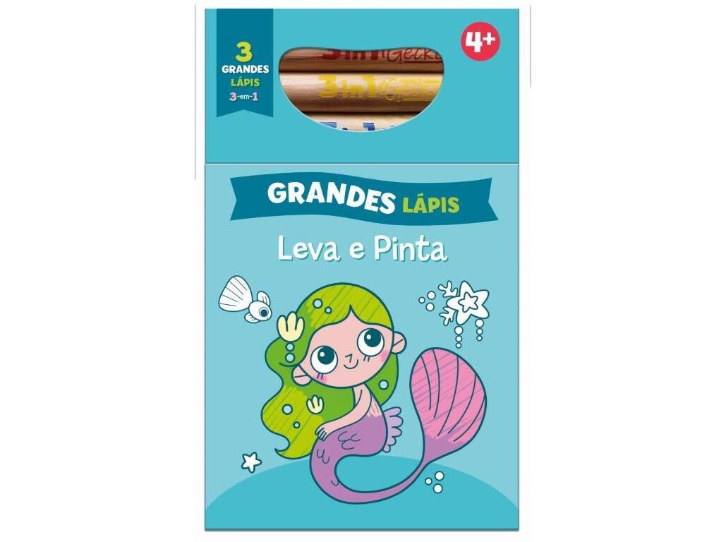 LIVRO LEVA E PINTA COM GRANDES L&Aacute;PIS AZUL-SEREIA image number 0