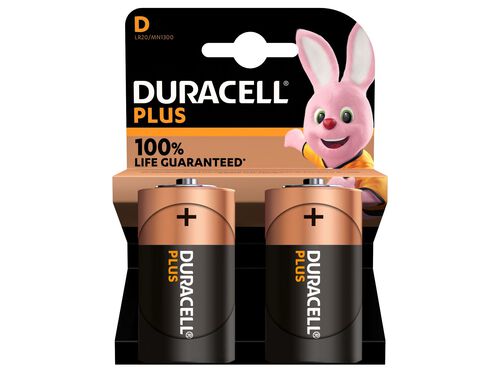 PILHA ALCALINA DURACELL PLUS D PACK 2 image number 1
