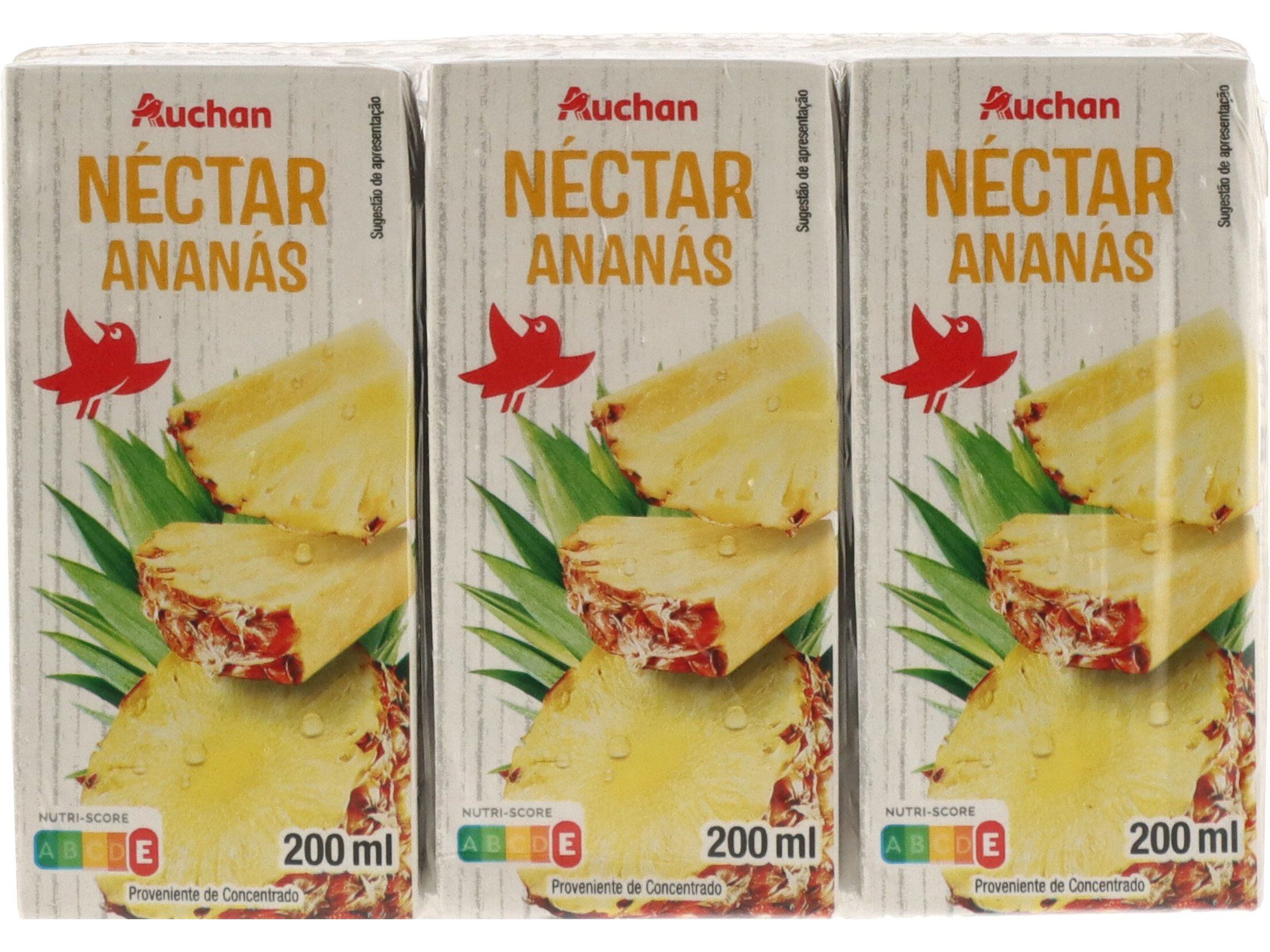 N&Eacute;CTAR AUCHAN ANAN&Aacute;S 3X200ML image number 0
