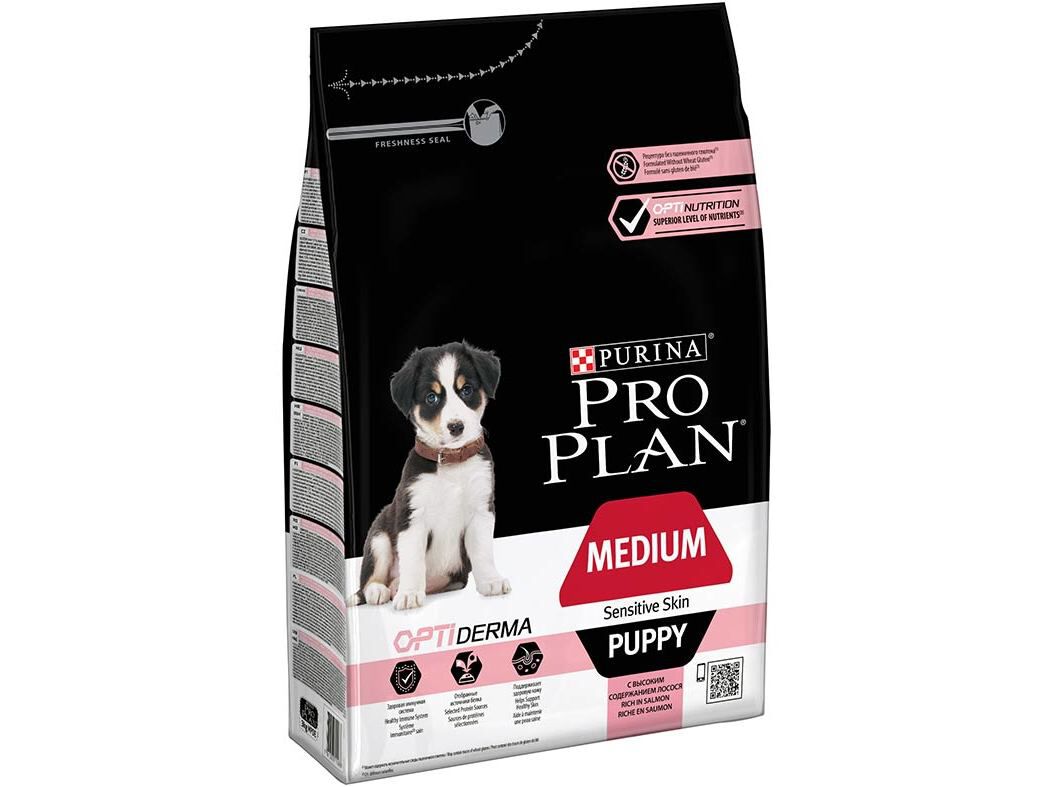 RA&Ccedil;&Atilde;O PARA C&Atilde;O J&Uacute;NIOR MEDIO PRO PLAN PARA PELE SENS&Iacute;VEL COM SALM&Atilde;O 3KG image number 0