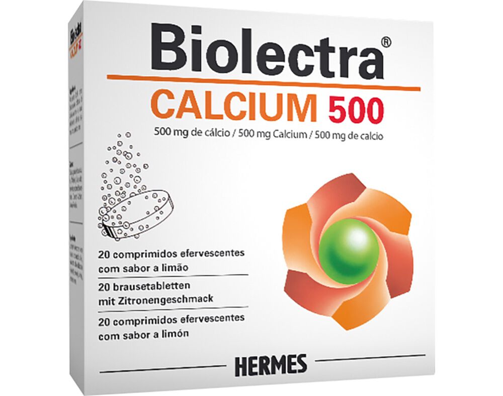 SUPLEMENTO BIOLECTRA CALCIUM 500 20 COMPRIMIDOS EFERVECENTES image number 0