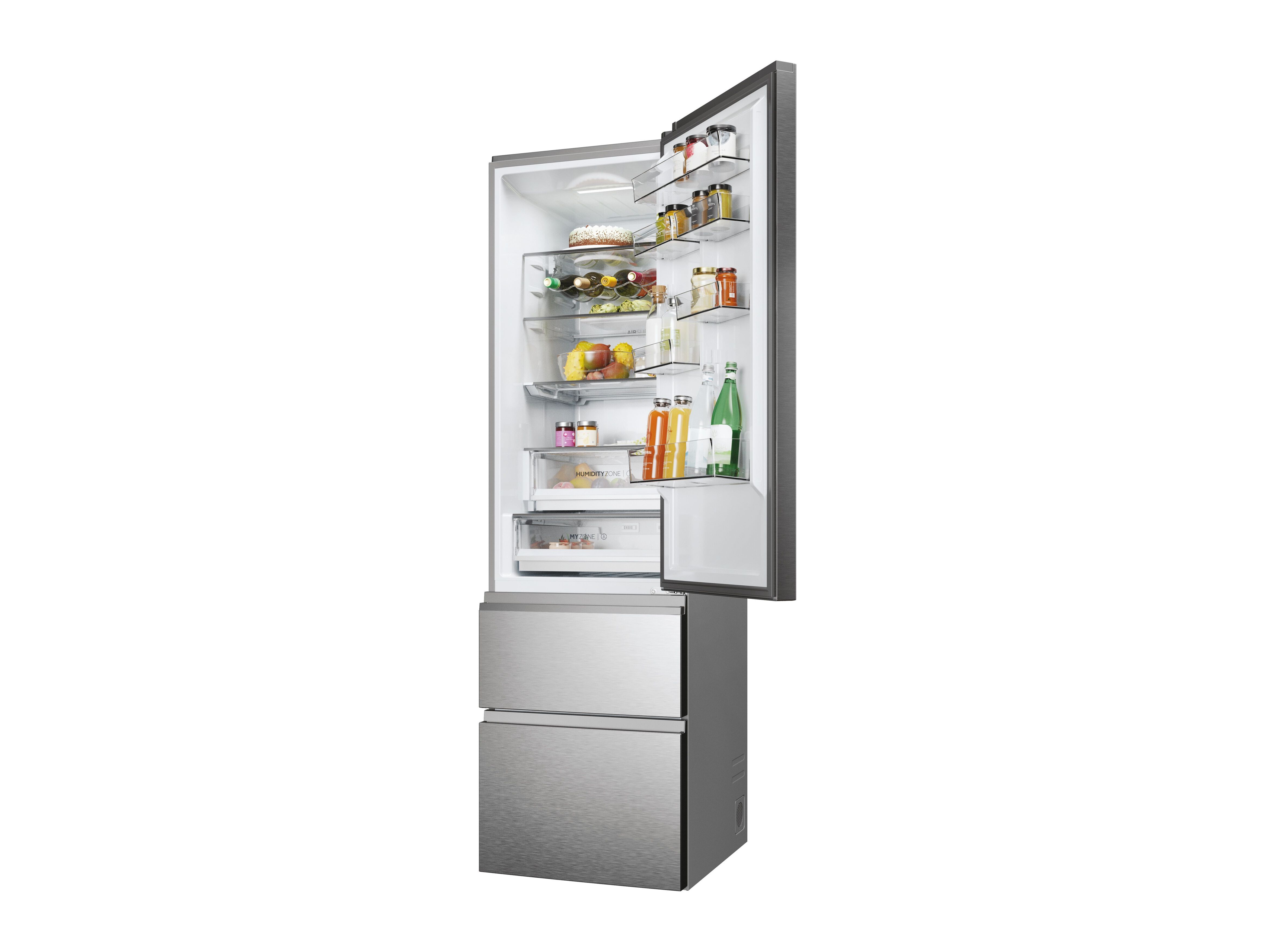 FRIGOR&Iacute;FICO COMBINADO 3 PORTAS HAIER HTW5620ENMG (NO FROST E 2.05CM 414L INOX) image number 3
