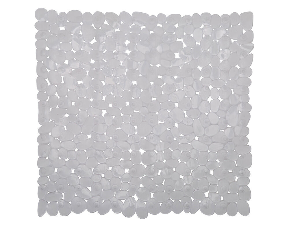 TAPETE ANTIDERRAPANTE ACTUEL PVC TRANSPARENTE PEDRAS 52X54CM image number 1
