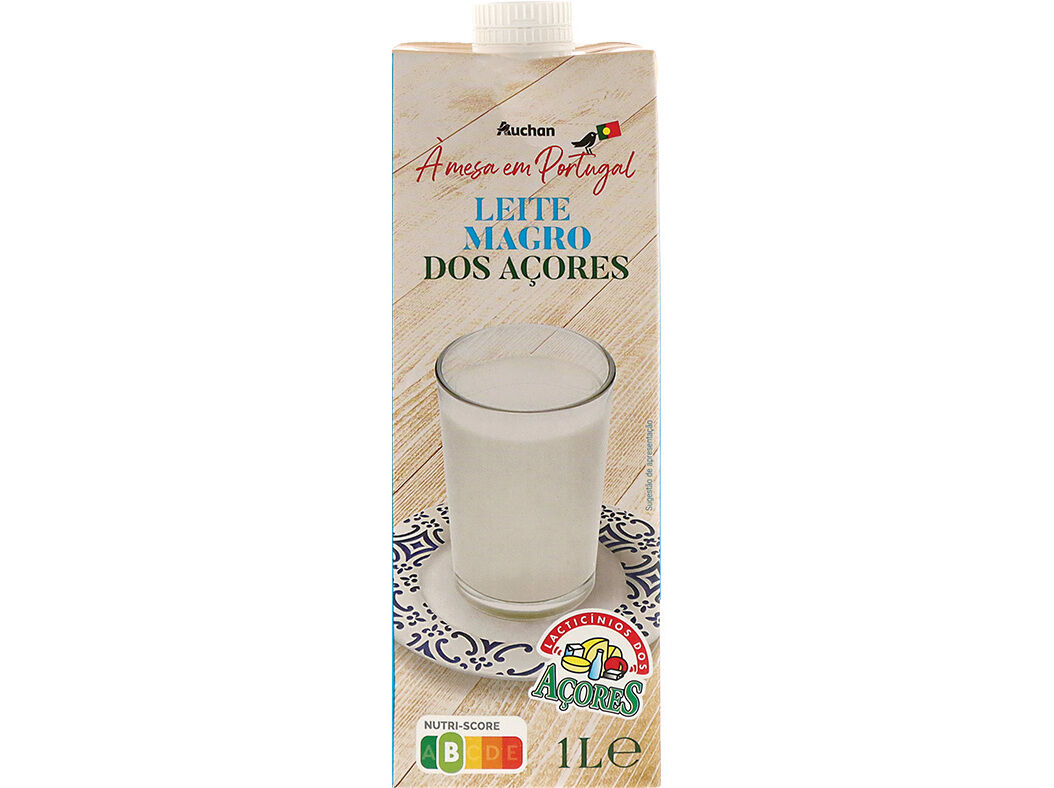 LEITE AUCHAN MAGRO A&Ccedil;ORES 1L