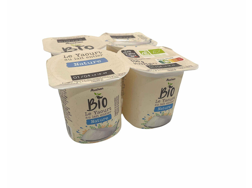 IOGURTE AUCHAN BIO NATURAL 4X125G image number 0