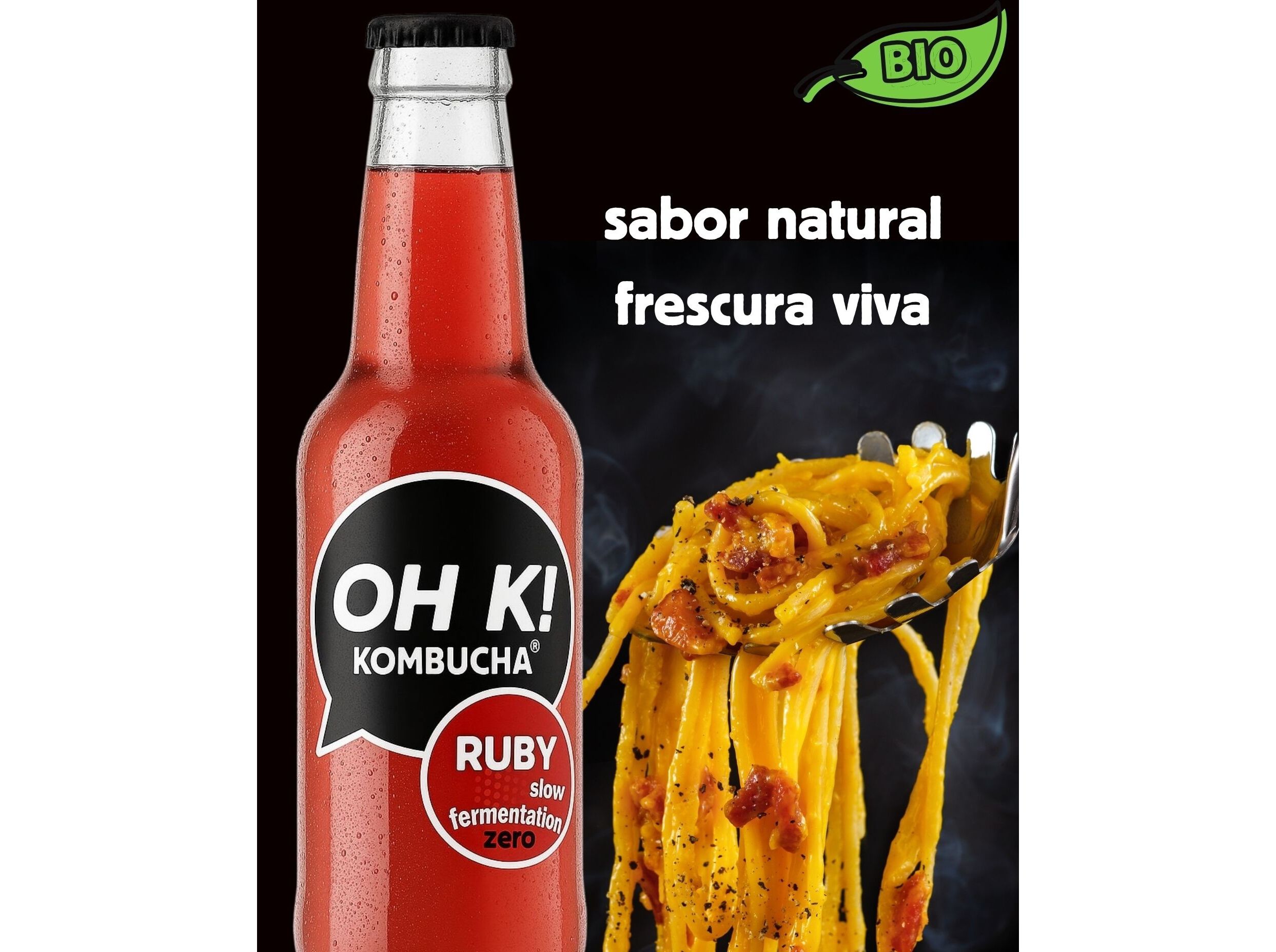 KOMBUCHA BIO OH K! RUBY (MORANGO) 330ML image number 1