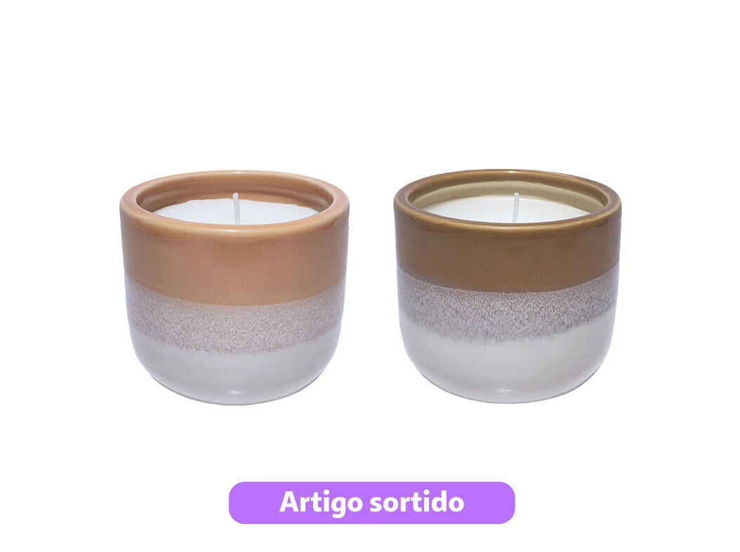 VELA PERFUMADA COM COPO ACTUEL CER&Acirc;MICA TYE&DYE &Oslash;8.6X7CM MODELOS SORTIDOS