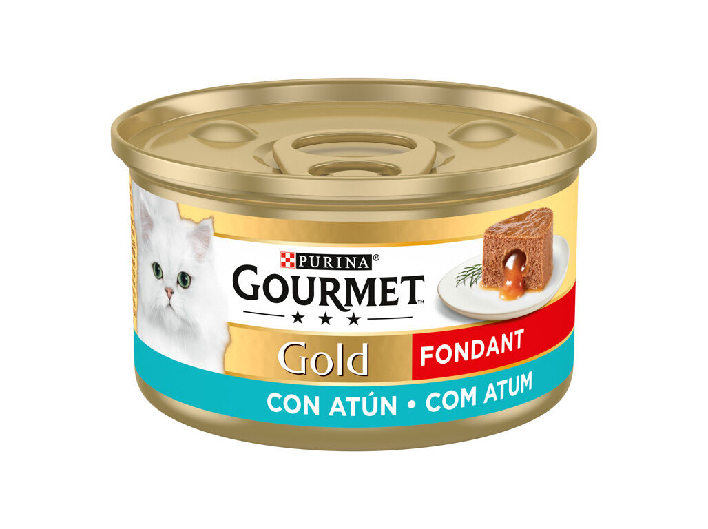 COMIDA H&Uacute;MIDA PARA GATO GOURMET GOLD FONDANT COM ATUM 85G image number 1