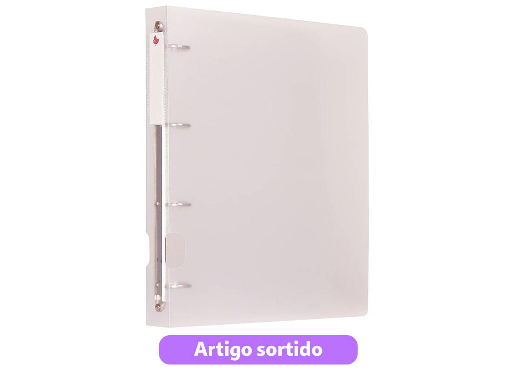 DOSSIER CAPA PL&Aacute;STICO AUCHAN 4 ARGOLAS 40MM CORES SORTIDAS image number 1