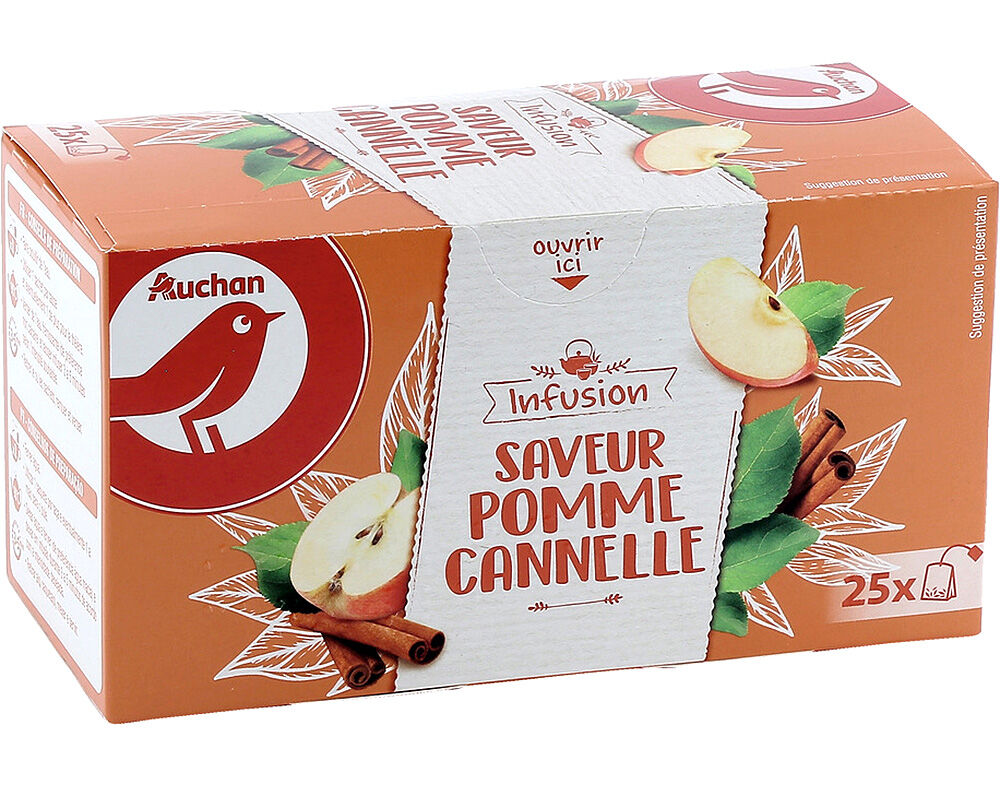 INFUS&Atilde;O AUCHAN MA&Ccedil;&Atilde; E CANELA 25 SAQUETAS
