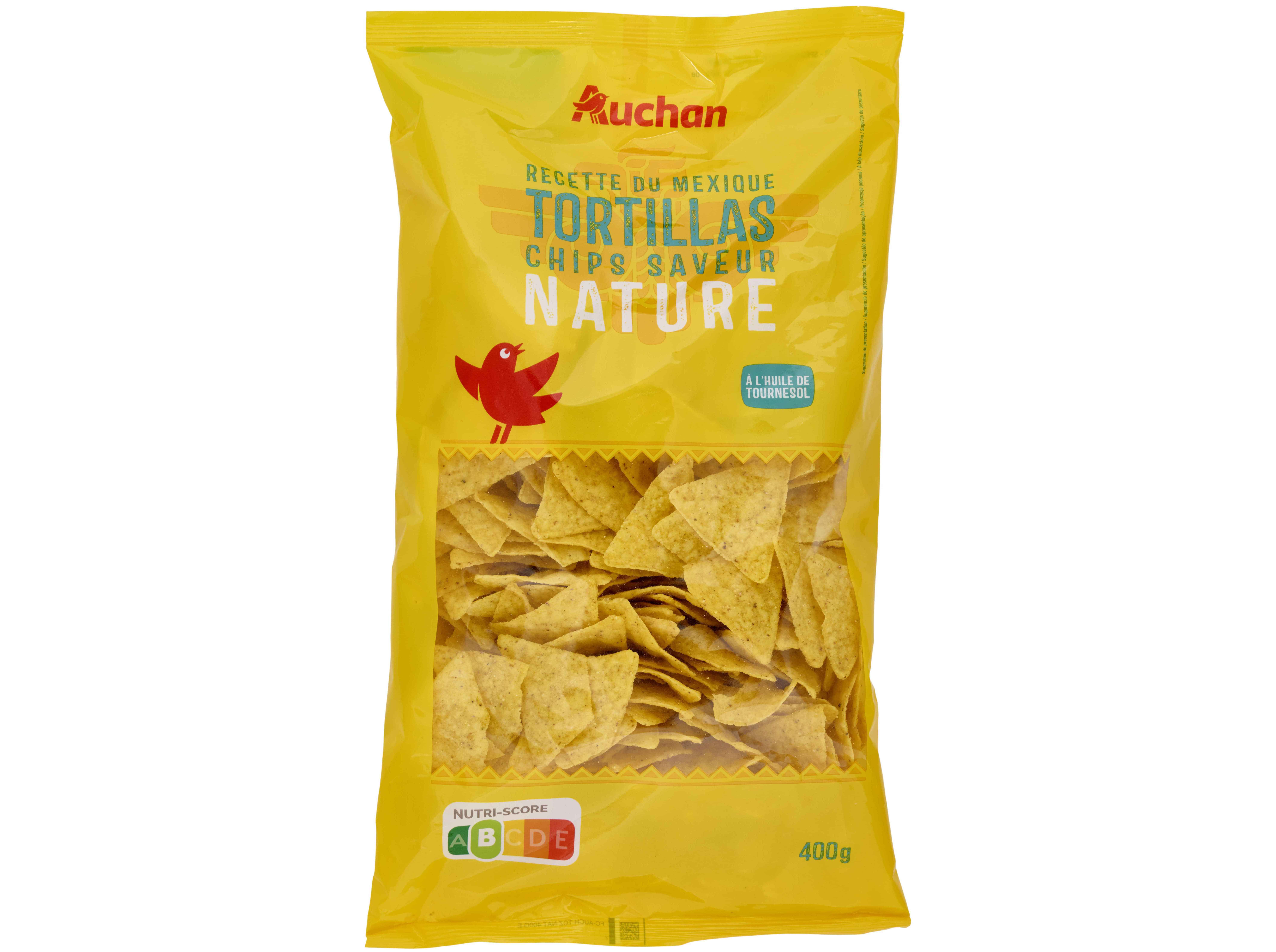 NACHOS AUCHAN CHIPS NATURE 200G