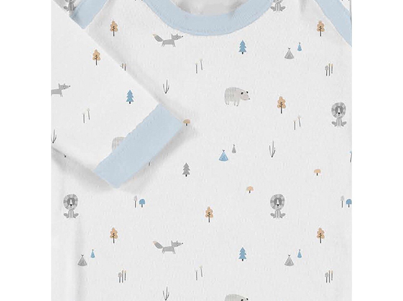 CONJUNTO 4 PE&Ccedil;AS DON ALGODON BODIE+GORRO+BABETE+LUVAS AZUL 0+MESES image number 2