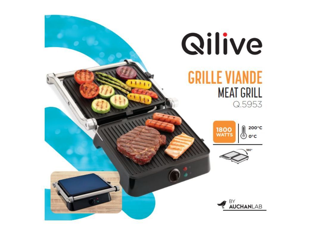 GRELHADOR DE PLACAS QILIVE Q.5953 AZUL 1800W image number 1