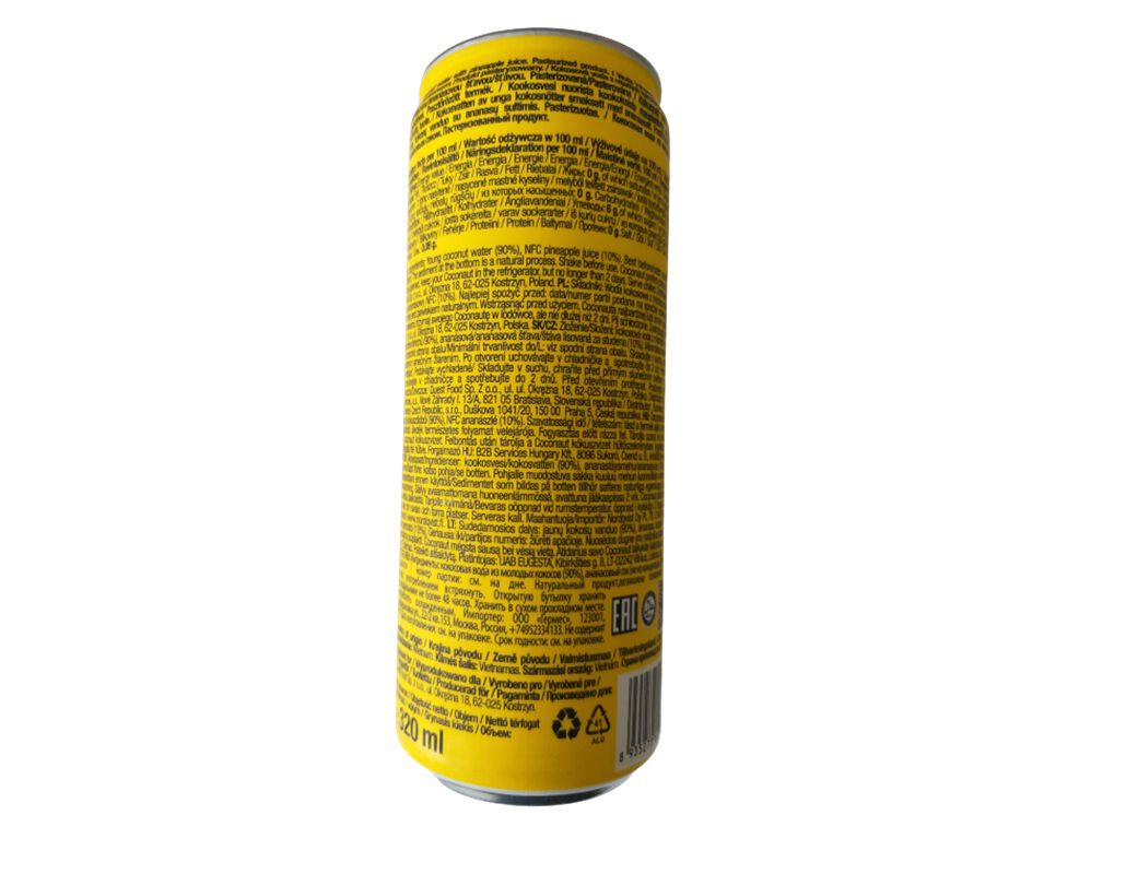 &Aacute;GUA DE COCO COCONAUT COM SUMO DE ANAN&Aacute;S 0.32 L image number 1