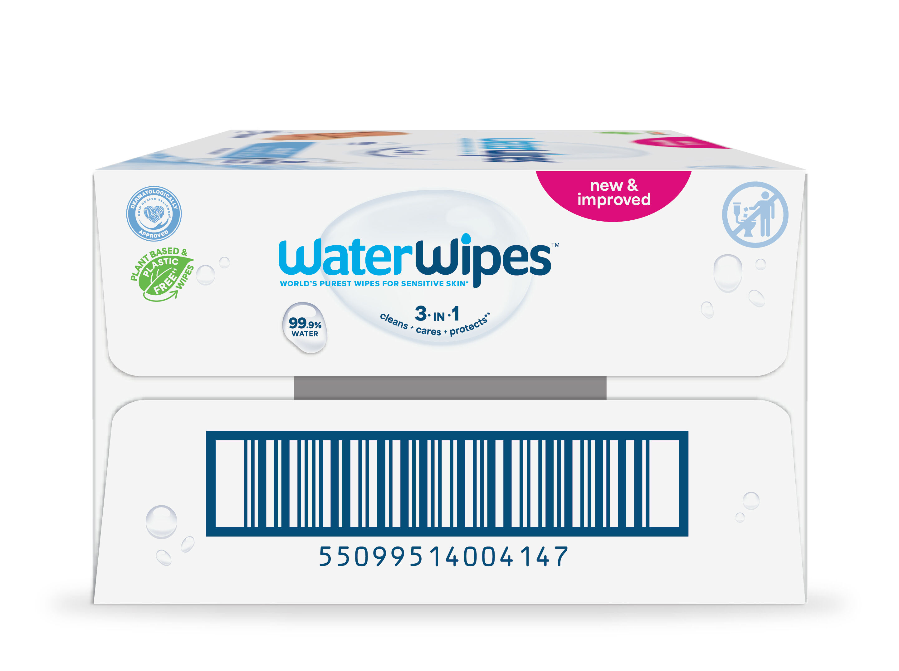 TOALHITAS WATERWIPES BIODEGRAD&Aacute;VEIS 9X48UN image number 2