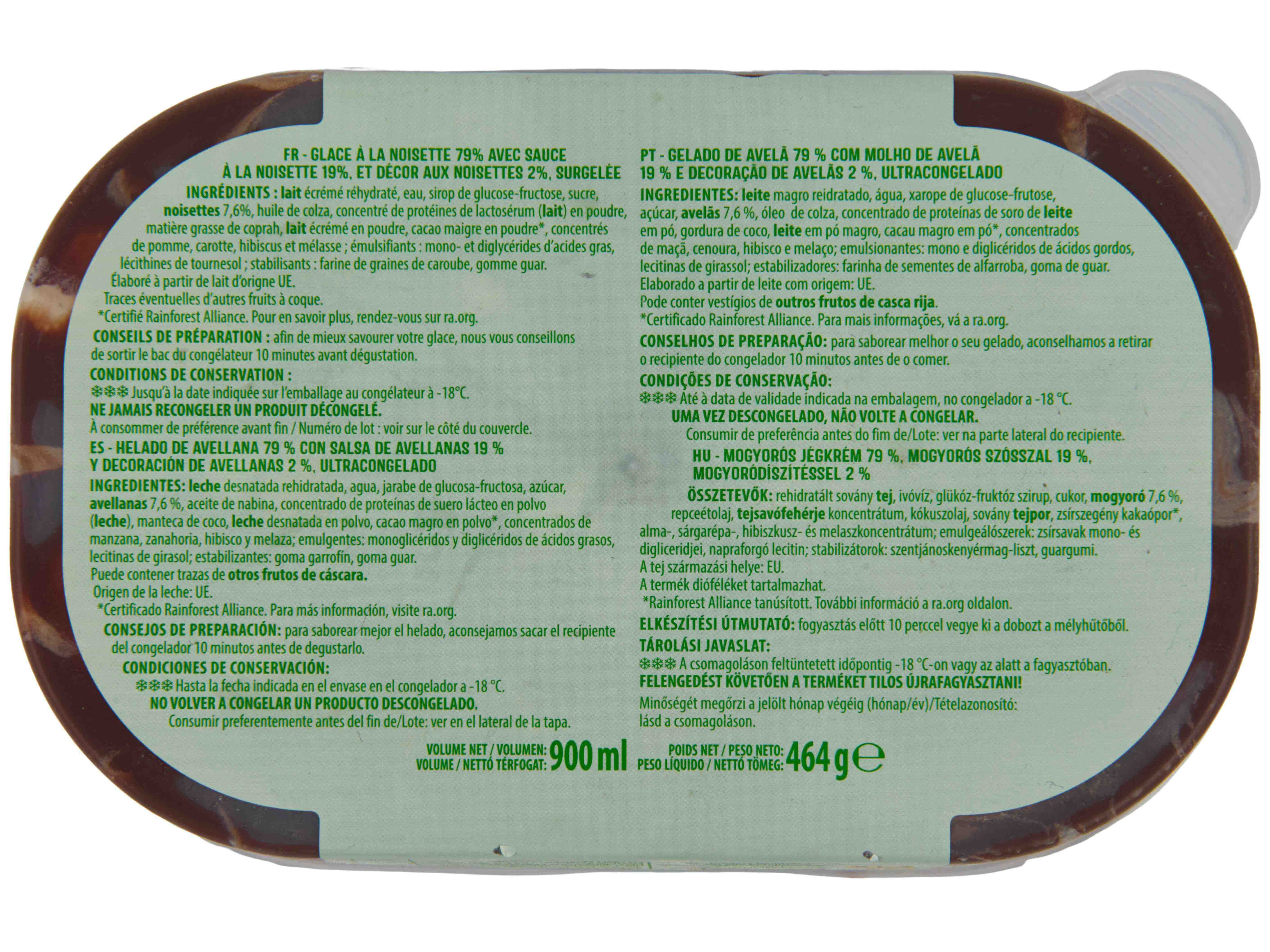 GELADO AUCHAN AVEL&Atilde; COM MOLHO DE AVEL&Atilde; 900ML image number 2