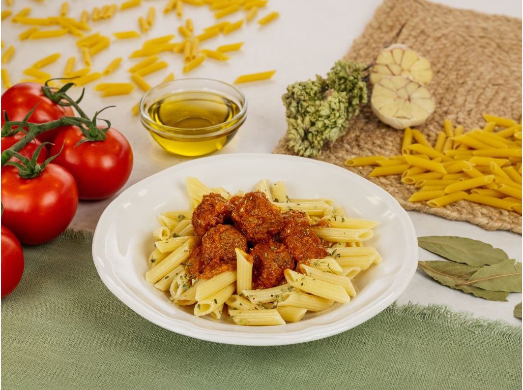 ALM&Ocirc;NDEGAS VEGGIE COM PENNE E MOLHO DE TOMATE SABORES AUCHAN 300 G image number 2