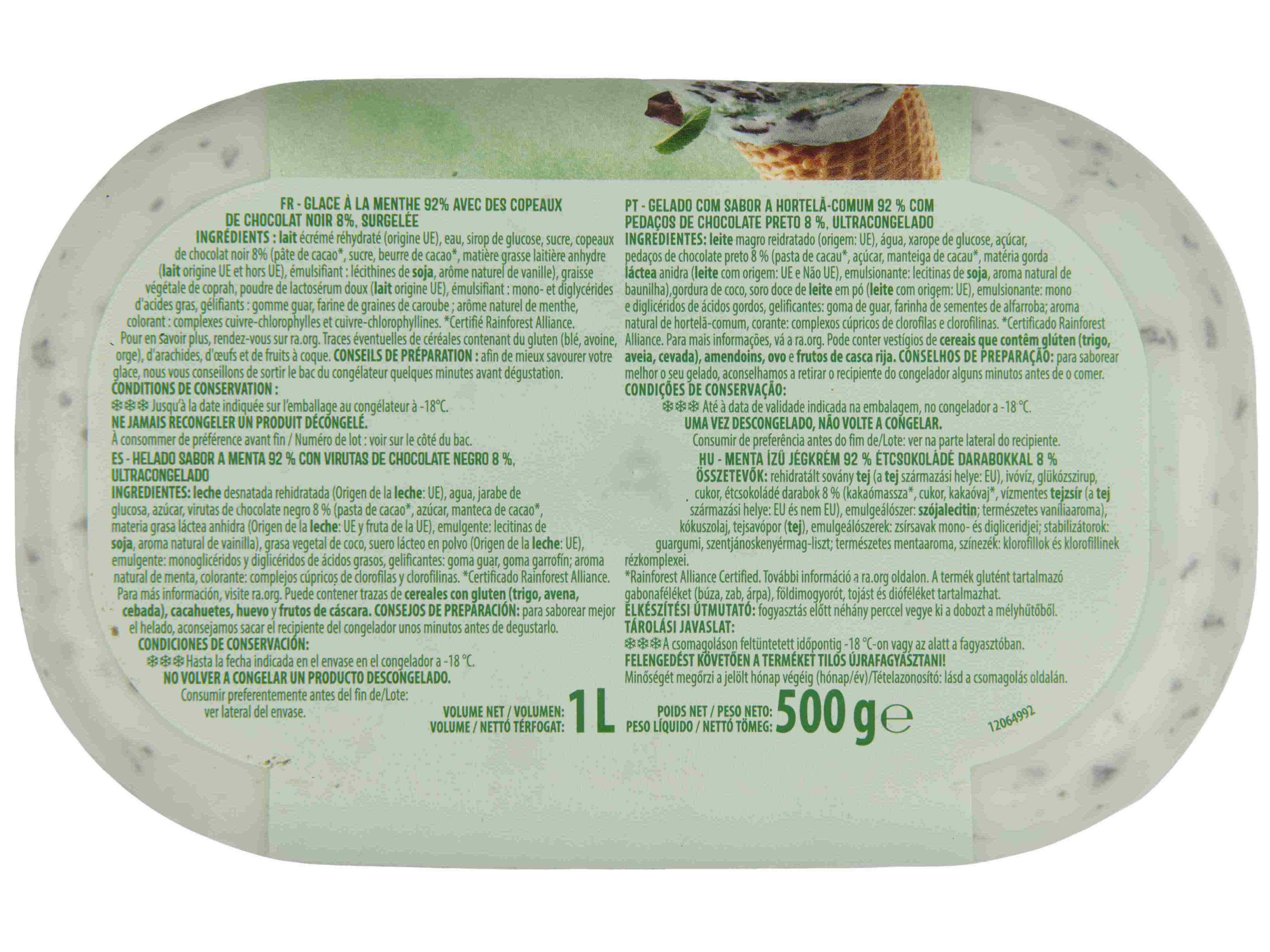 GELADO AUCHAN MENTA E CHOCOLATE PRETO 1L image number 2