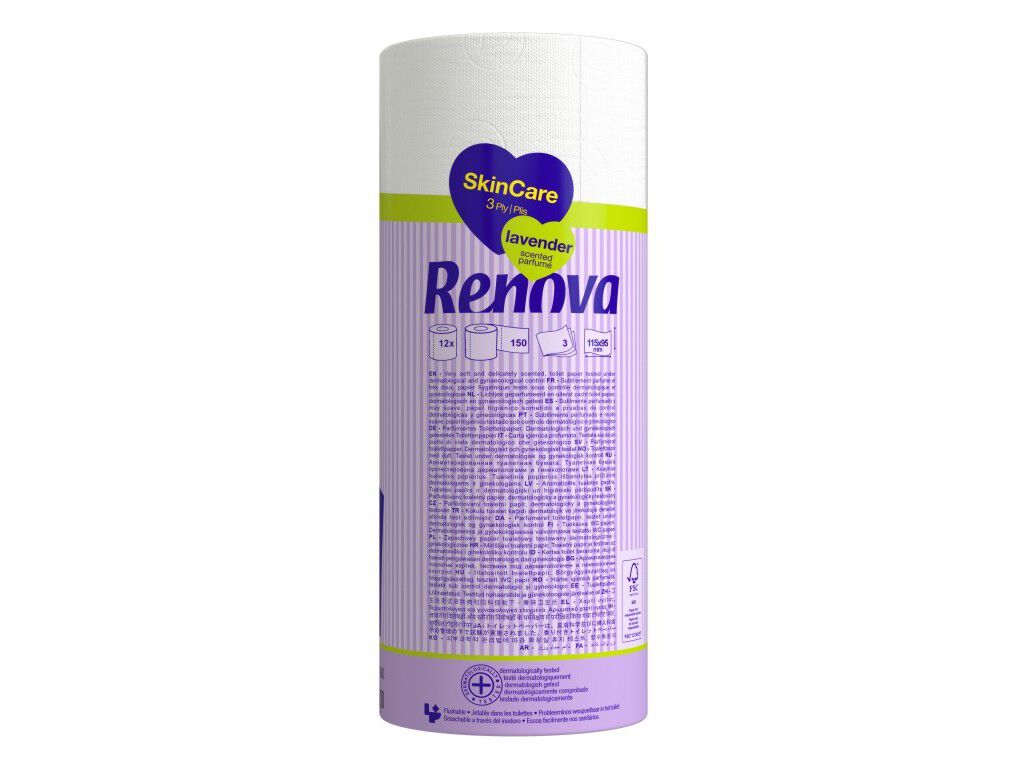 PAPEL HIGI&Eacute;NICO RENOVA LAVANDA 3F 12R image number 1