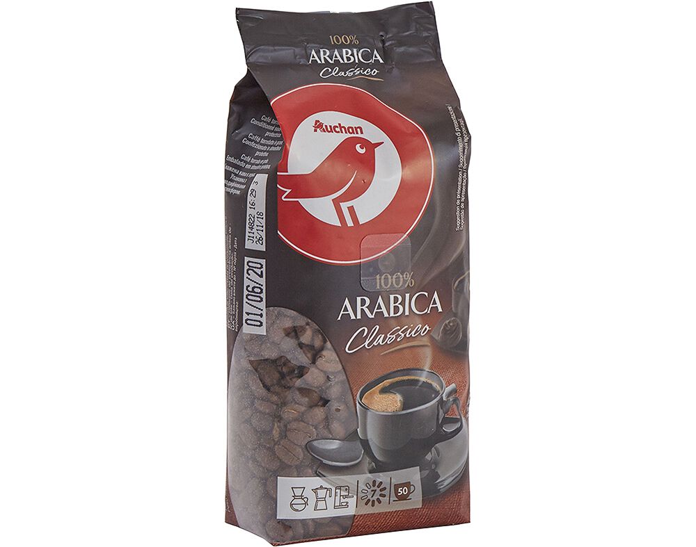 CAF&Eacute; AUCHAN EM GR&Atilde;O AR&Aacute;BICA CL&Aacute;SSICO INTENSIDADE 7 250G image number 0