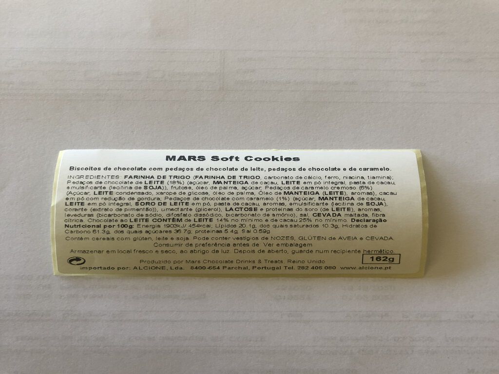 BOLACHA MARS SOFT COOKIES 162G image number 1