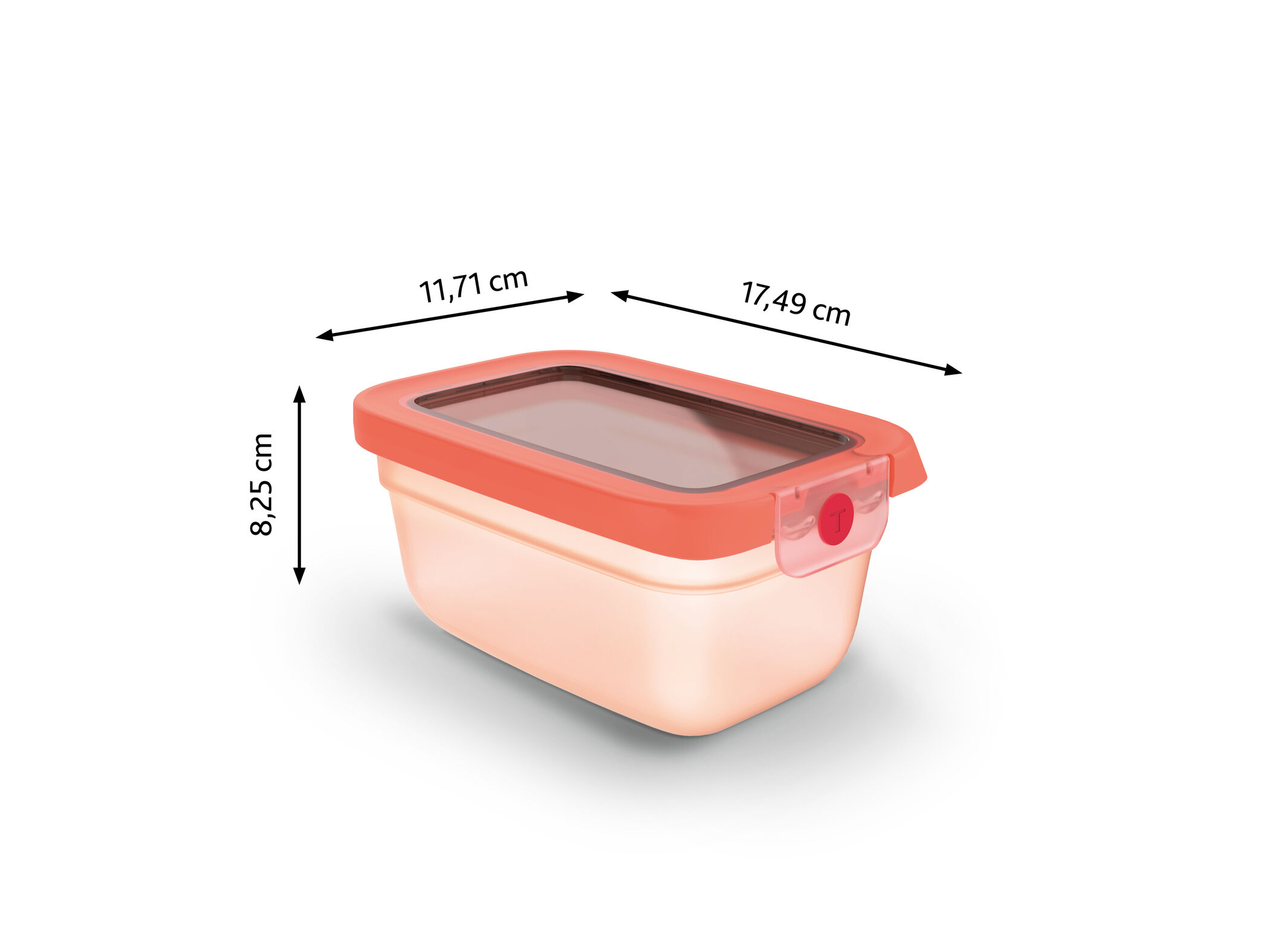 CAIXA HERM&Eacute;TICA TEFAL RECTANGULAR LARANJA 75CL image number 2