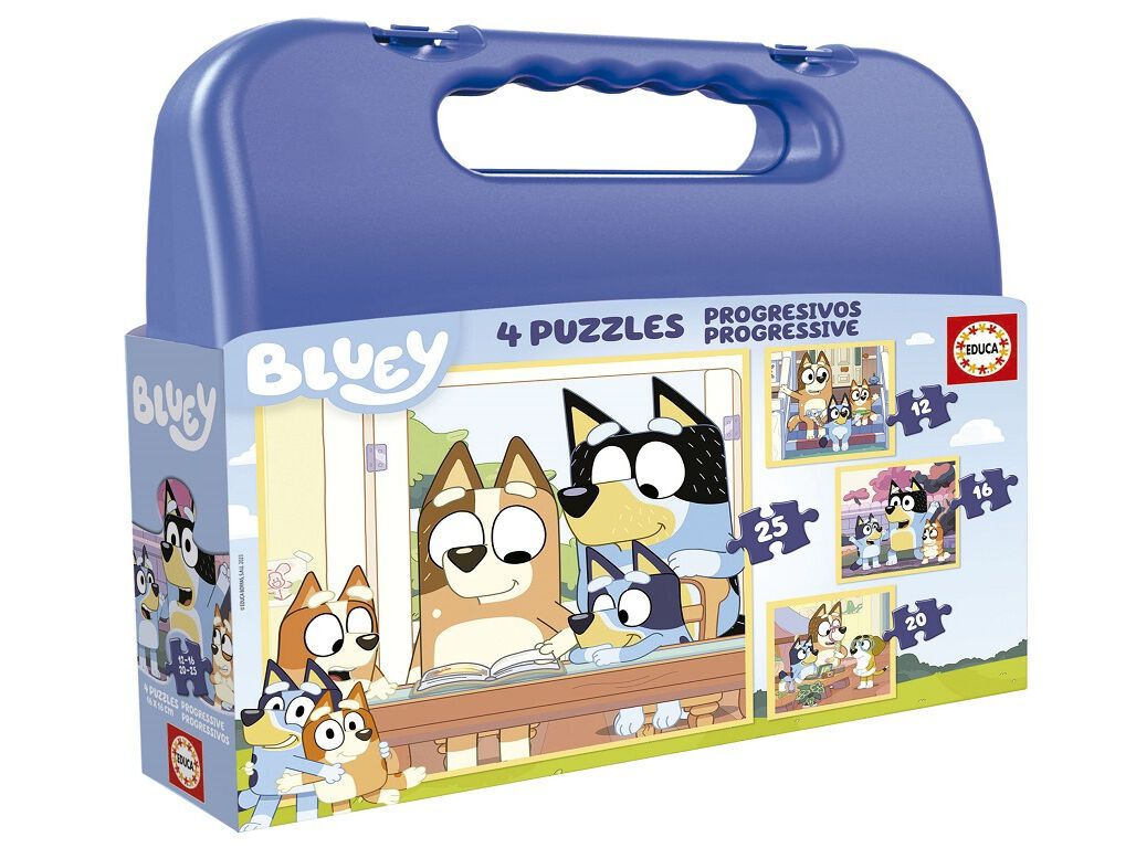 MALA PUZZLES PROGRESSIVOS BLUEY EDUCA 12-16-20-25 PE&Ccedil;AS image number 0