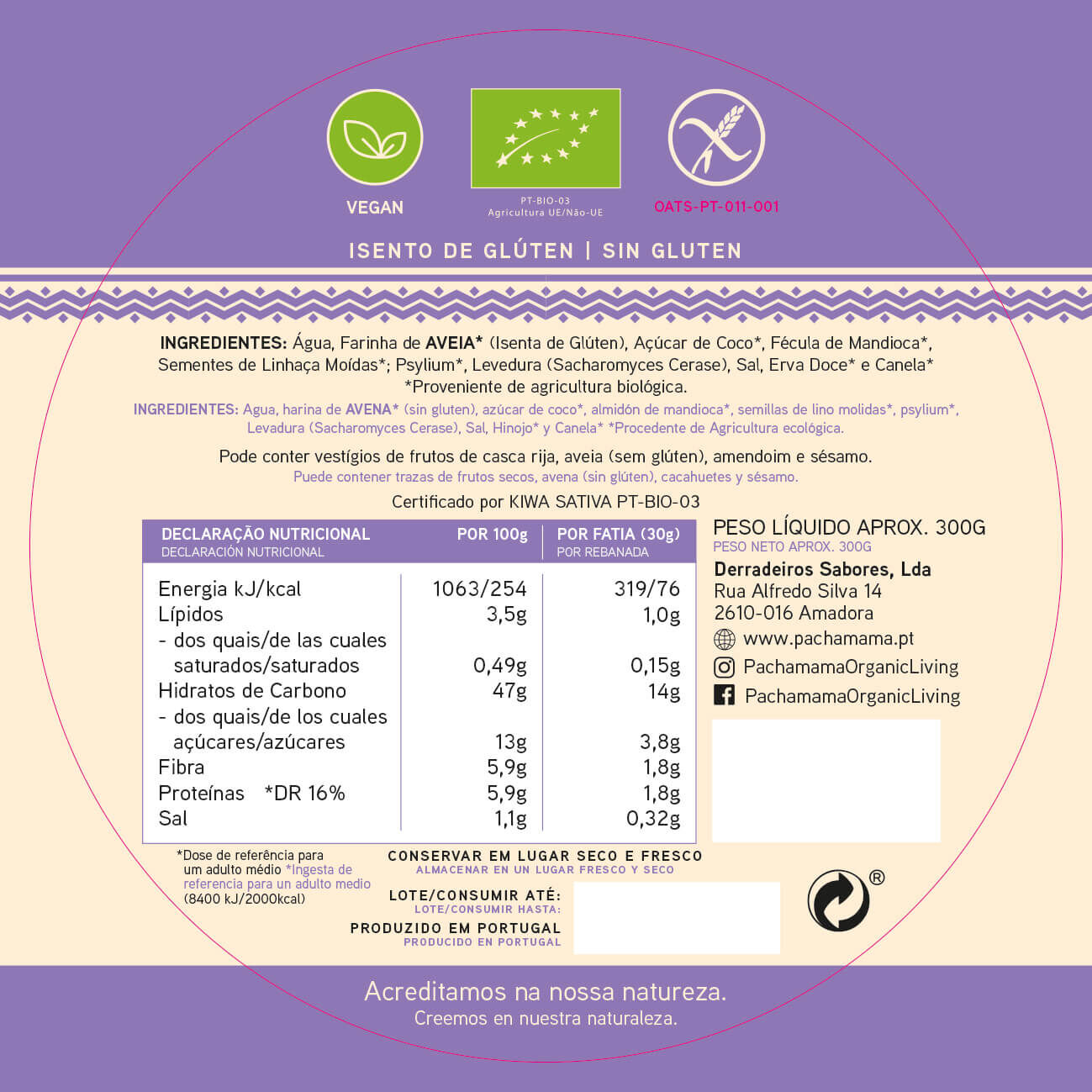 FOLAR PACHAMAMA SEM GLUTEN BIO 300G image number 1