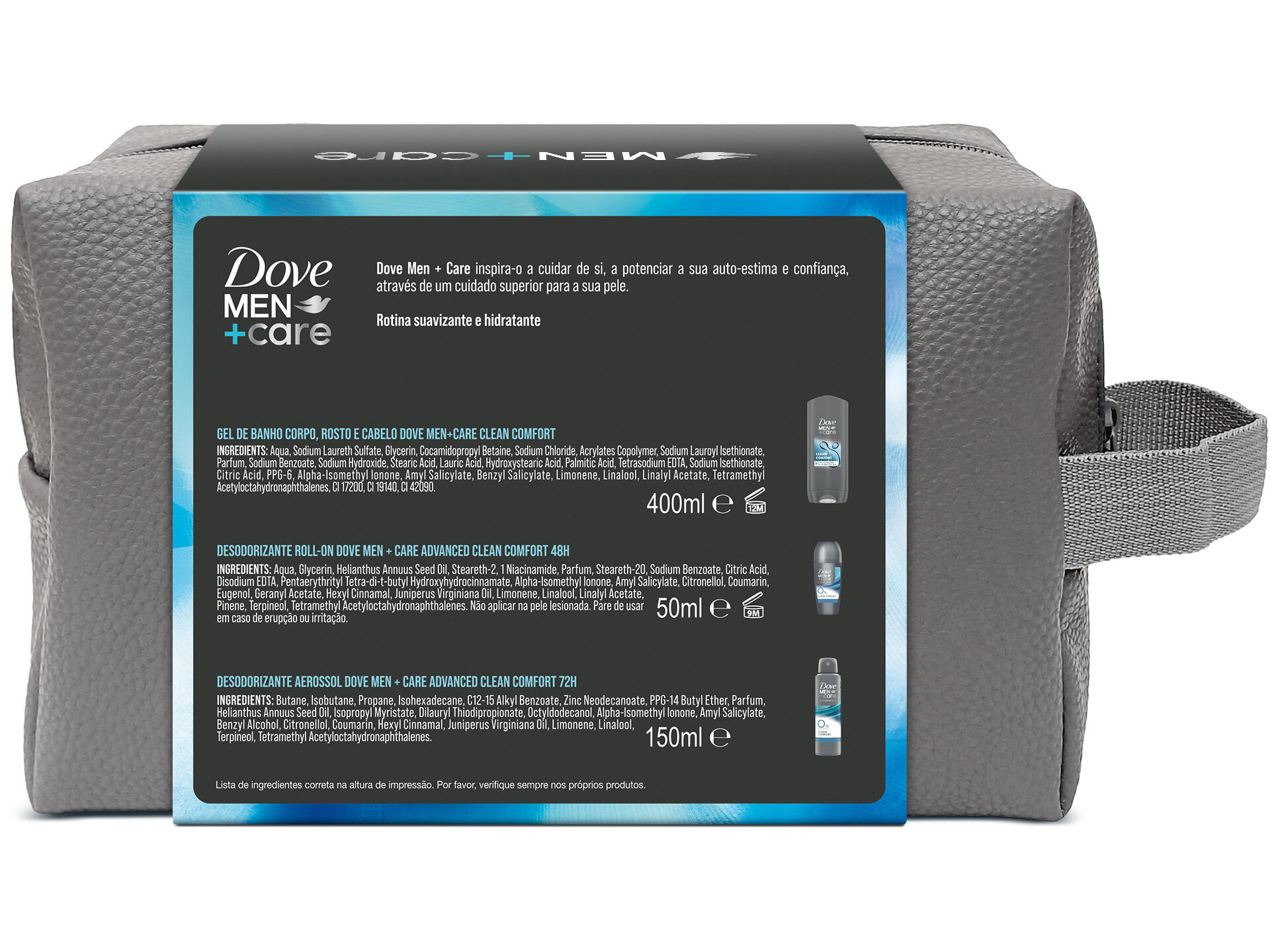 CONJUNTO DOVE MEN CLEAN COMFORT BOLSA image number 1